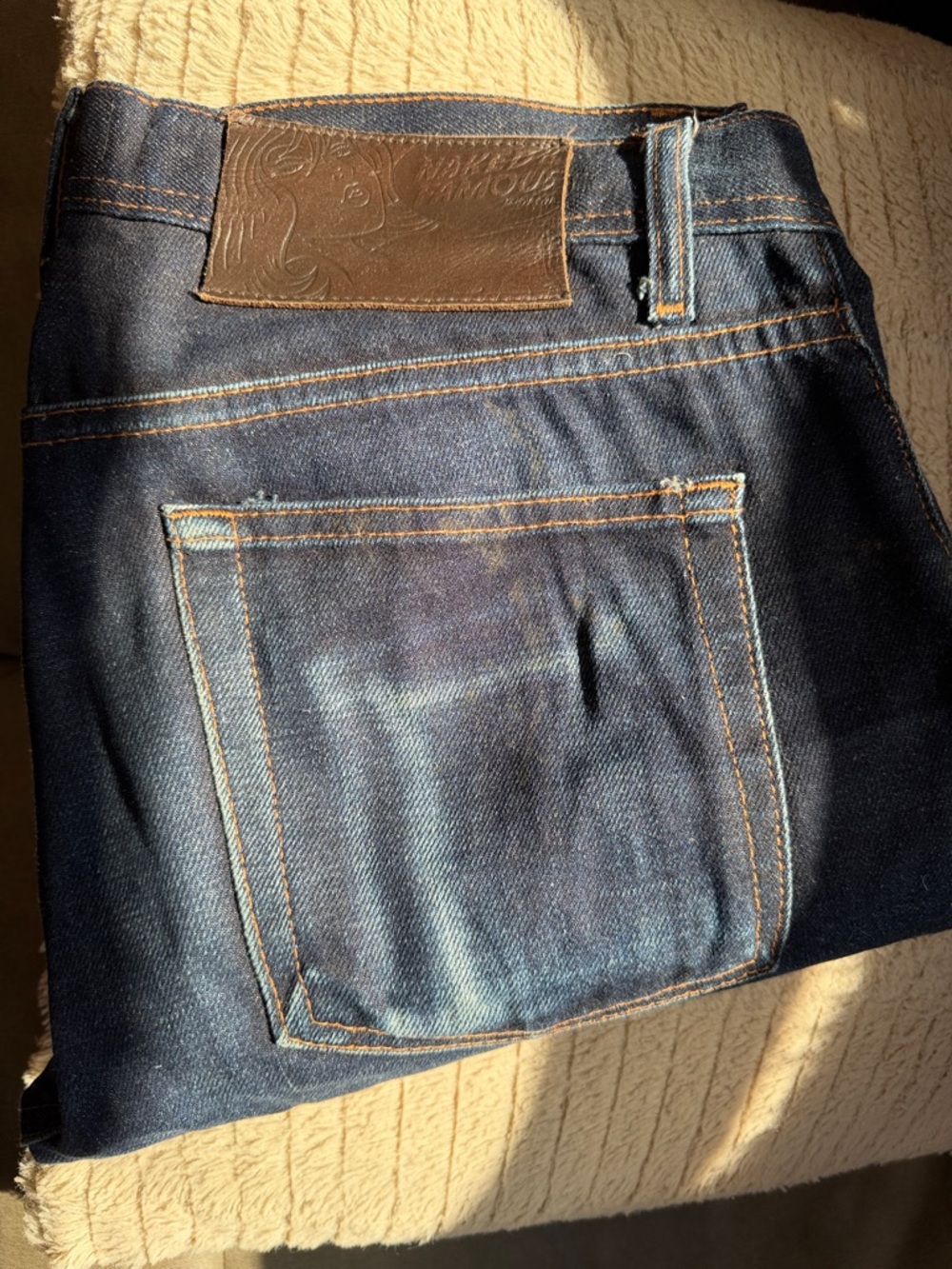 Naked & Famous Weird Guy 12.5pz Deep Indigo twisted Yarn Weft